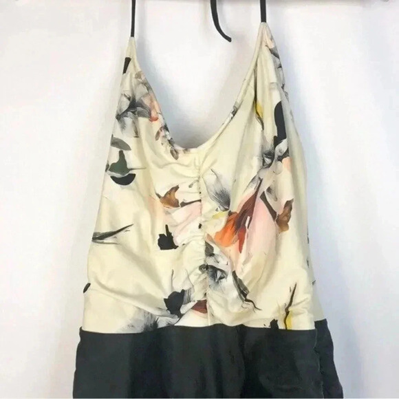 Athleta Polynesia Off White Floral Halter One Piece Swimsuit M - Picture 4 of 6